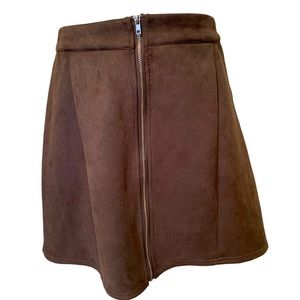 CHARLOTTE RUSSE Brown Faux Suede Skirt Size Medium